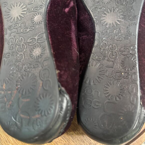 UGG Australia ALLOWAY Chocolate Brown Suede Shearling Fur Slippers Woman's 9 - Picture 13 of 15